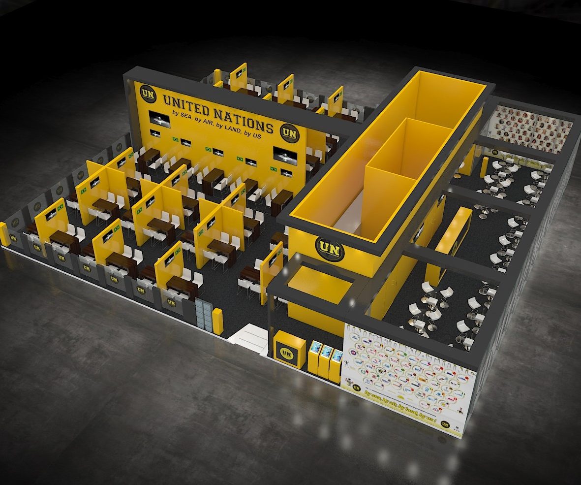 Pespectiva do Estande de 300m2 da UN na Intermodal 2022